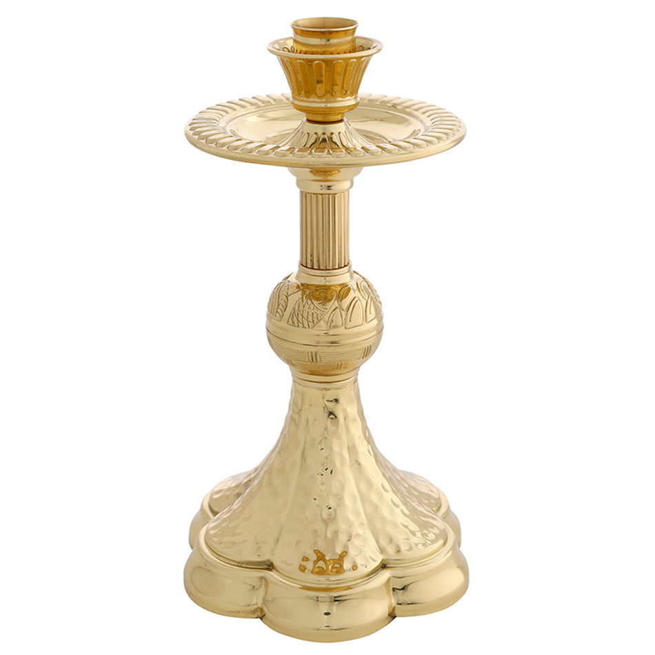 Altar Candle Stick (Pair) - Hammered Base