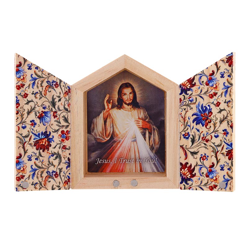 Divine Mercy Diptych Wood Shrine-Style Desk Devotional by Christian Brands