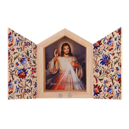 Divine Mercy Diptych Wood Shrine-Style Desk Devotional by Christian Brands