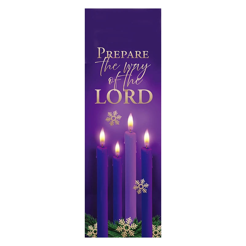 Four Candle Prepare the Way of the Lord Banner