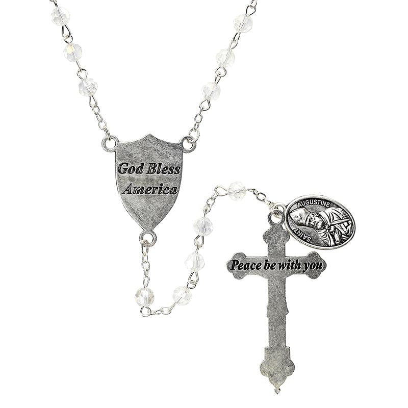 Pope Leo XIV Fire-Polished Glass Rosary