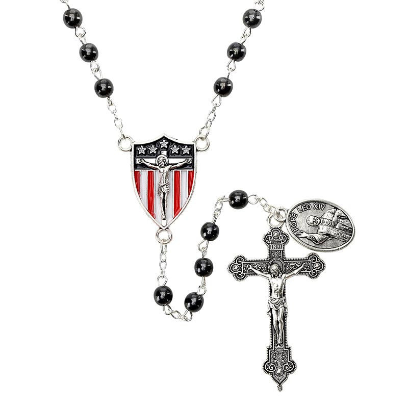 Pope Leo XIV Hematite Rosary by Catholic Brands, product view 2