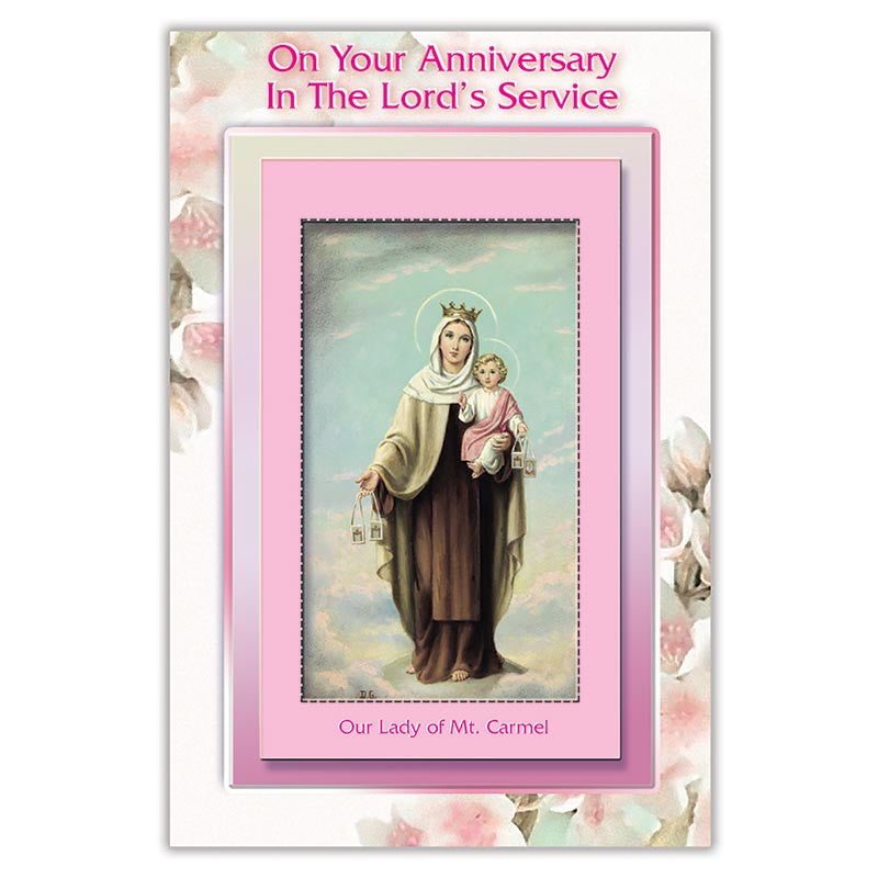 On Your Anniversary in the Lord's Service Card with Removable Prayer Card