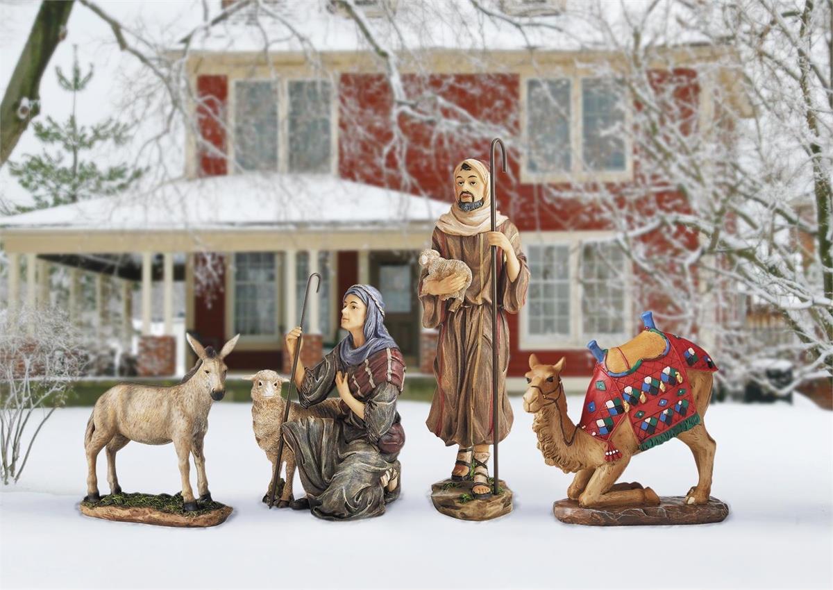 4Pc Shepherds/Animals Outdoor Nativity by Dicksons, product view 3