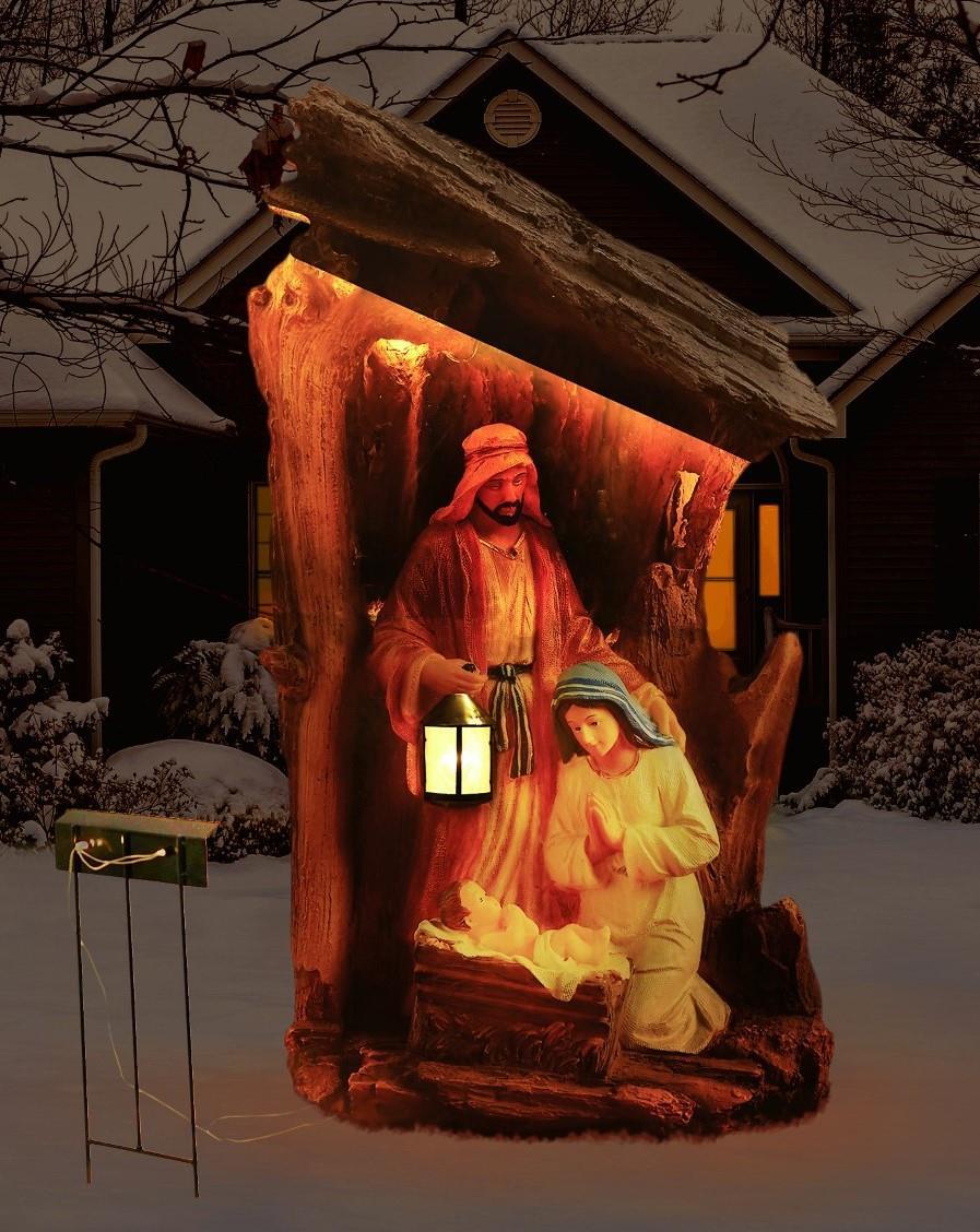 Silent Night Lighted Outdoor Nativity by Dicksons, product view 3