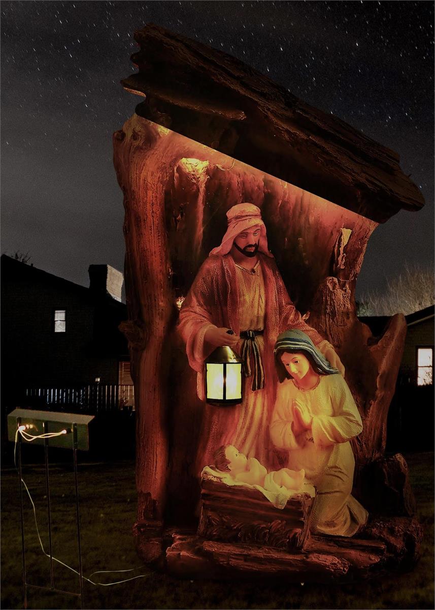 Silent Night Lighted Outdoor Nativity by Dicksons, product view 4
