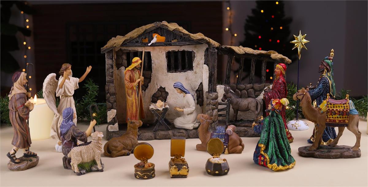 23Pc Nativity 5H with stable/all pieces by Dicksons, product view 9