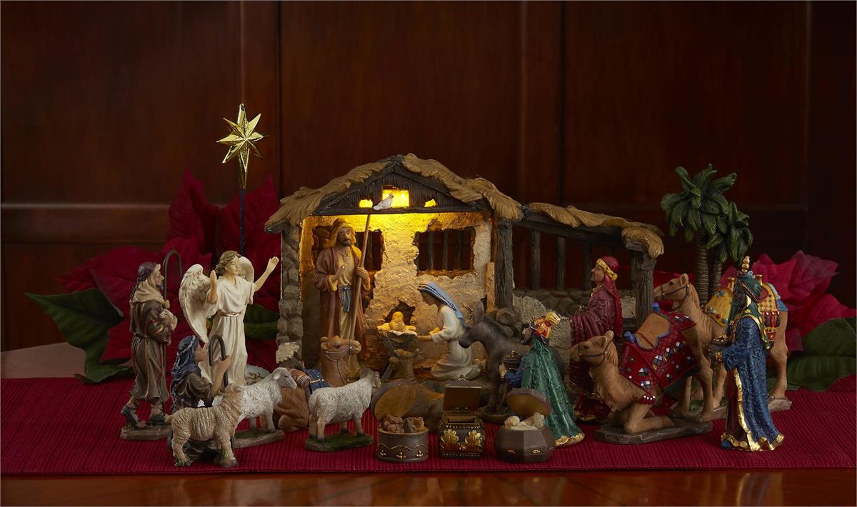 23Pc Nativity 5H with stable/all pieces by Dicksons, product view 2