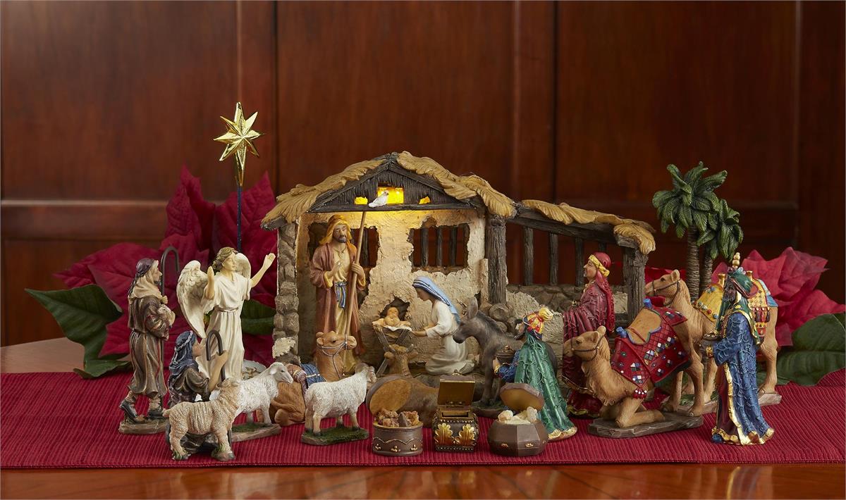 23Pc Nativity 5H with stable/all pieces by Dicksons, product view 3