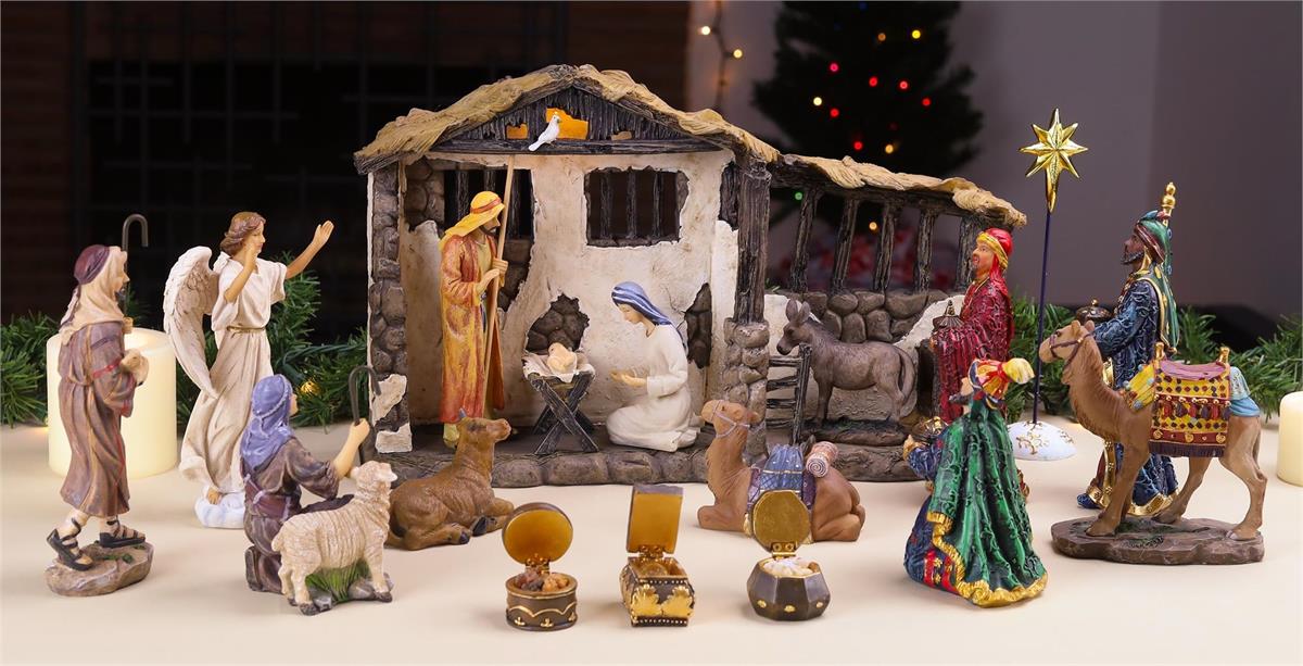 23Pc Nativity 5H with stable/all pieces by Dicksons, product view 8