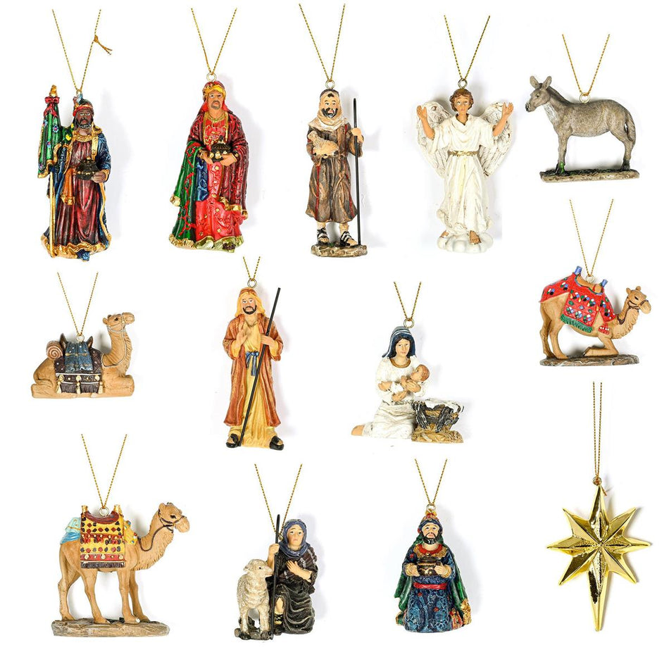 13Pc Ornament Set in wood keepsake chest by Dicksons