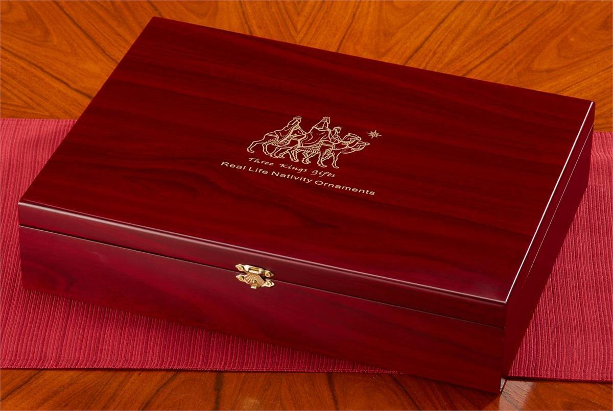 13Pc Ornament Set in wood keepsake chest by Dicksons, product view 9