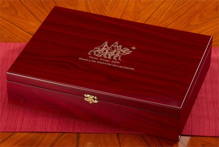 13Pc Ornament Set in wood keepsake chest by Dicksons, product view 9