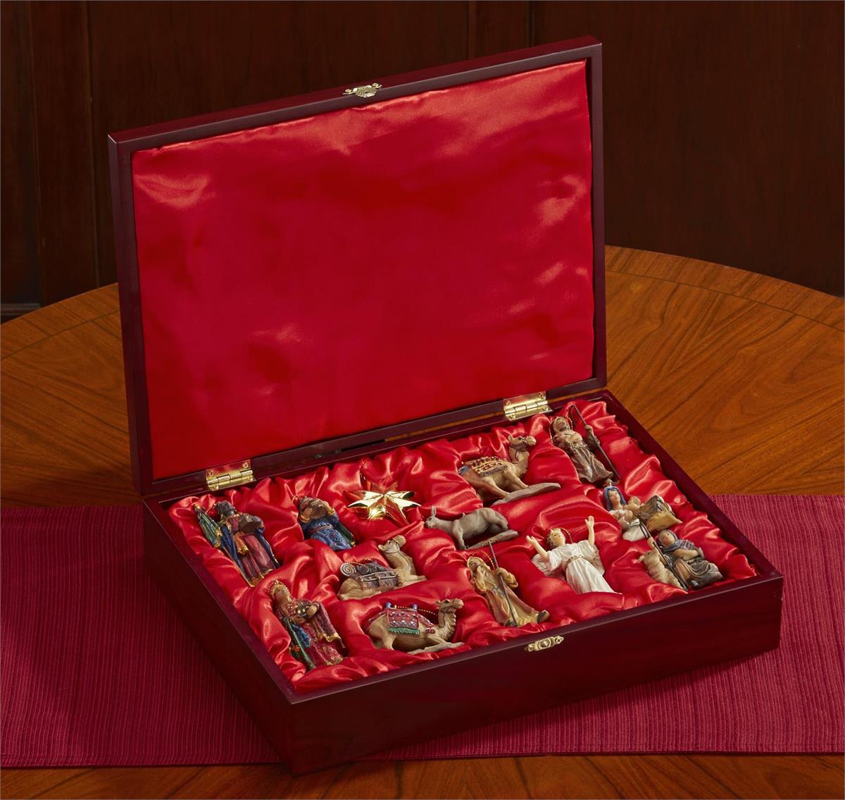 13Pc Ornament Set in wood keepsake chest by Dicksons, product view 5