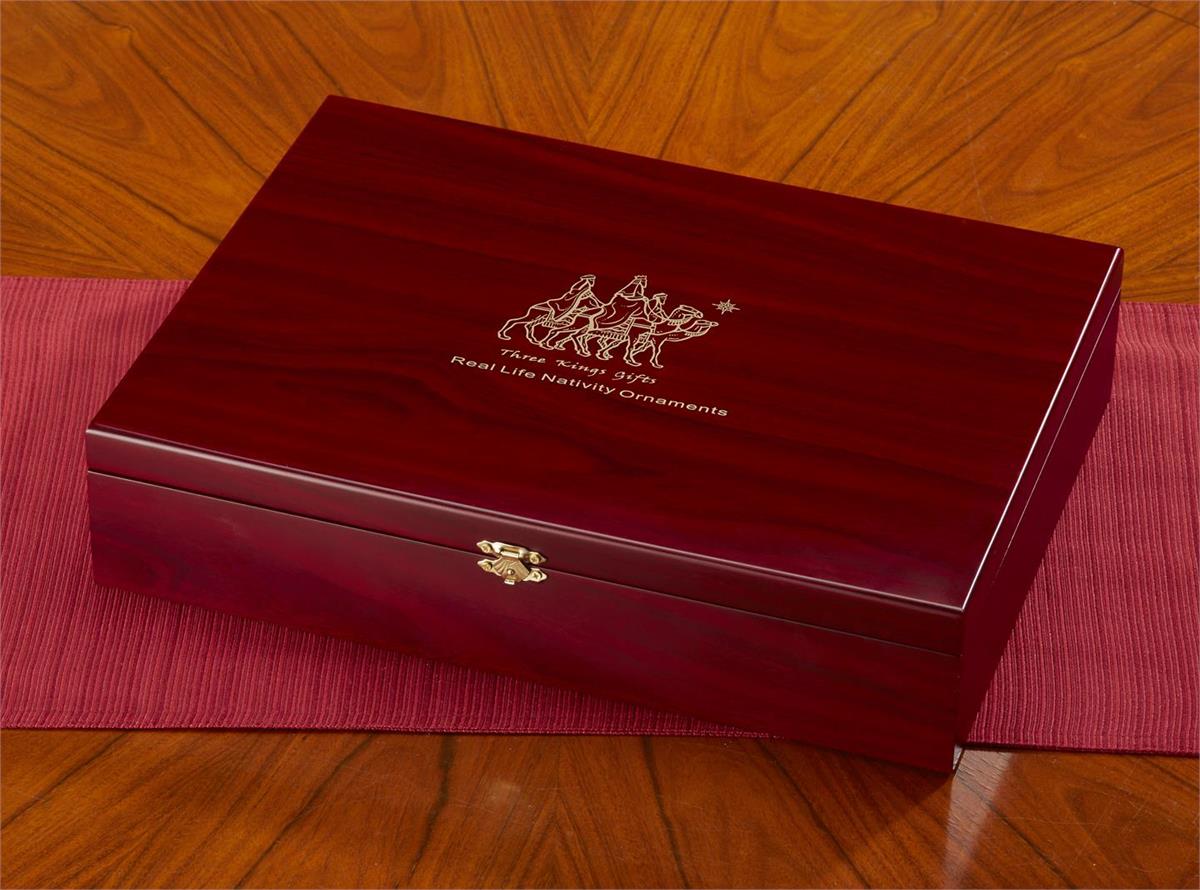 13Pc Ornament Set in wood keepsake chest by Dicksons, product view 6