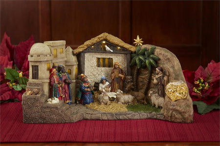 Deluxe Lighted Panorama Nativity with Gifts by Dicksons, product view 5