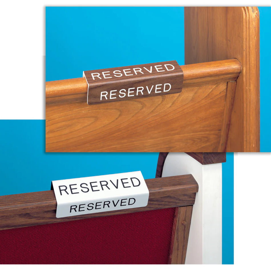 Fitted Curved Pew Reserve Sign or Custom Wording