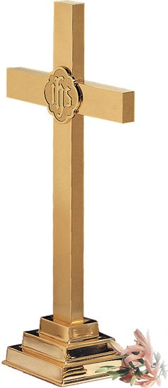 Classic Altar Cross with IHS Emblem - 18"