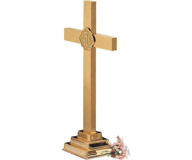 Classic Altar Cross with IHS Emblem - 18"