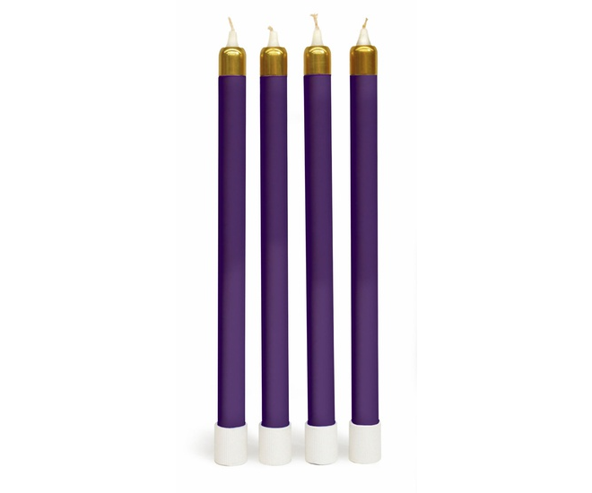 11" x 7/8" Advent Wreath Tube Candles - 4 Purple