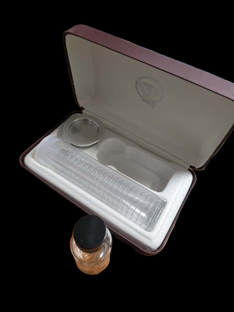 Silvertone Components Disposable Cup Communion Set with Maroon Case