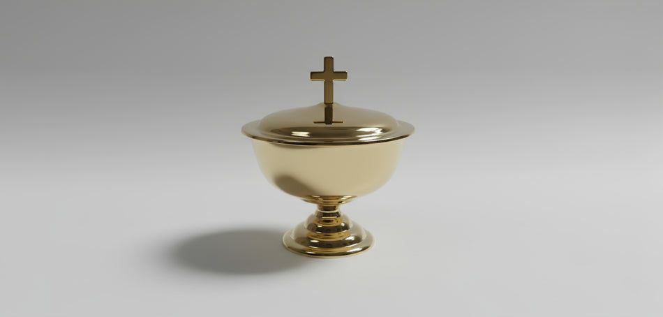 Baptismal Bowl with Lid - Solid Brass