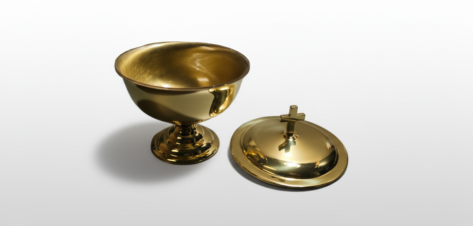 Baptismal Bowl with Lid - Solid Brass