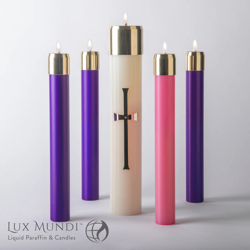 Refillable Advent Candles - 3 Purple 1 Rose