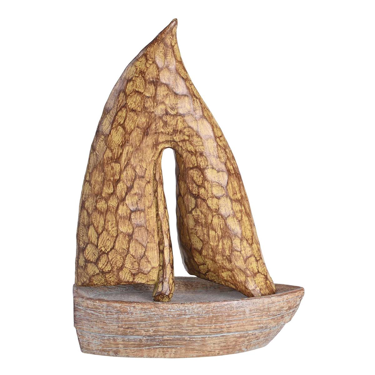 Trust The Lord to Guide You Proverbs 3:5 Golden Brown Resin Sailboat by Dicksons, product view 3