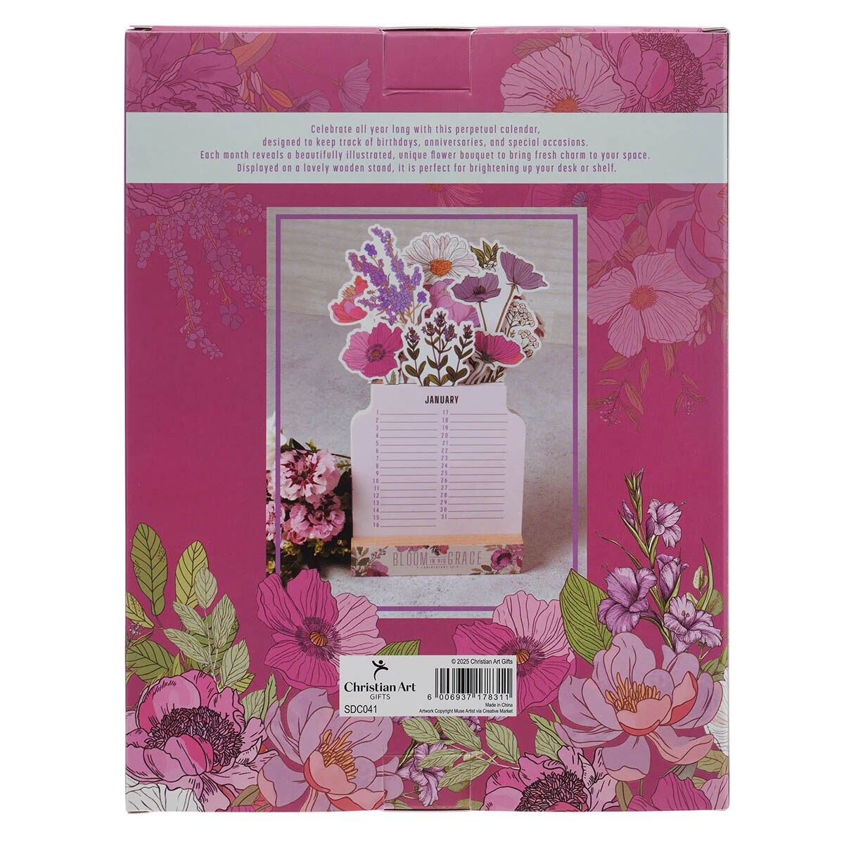 Bloom in His Grace Special Days Calendar - 2 Corinthians 12:9 by Christian Art Gifts, product view 2