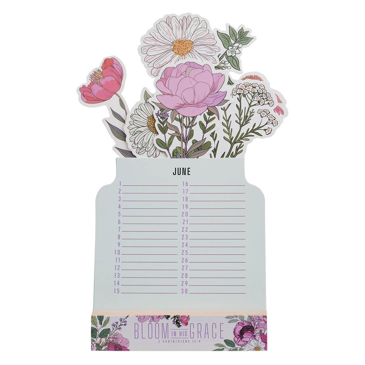 Bloom in His Grace Special Days Calendar - 2 Corinthians 12:9 by Christian Art Gifts, product view 5