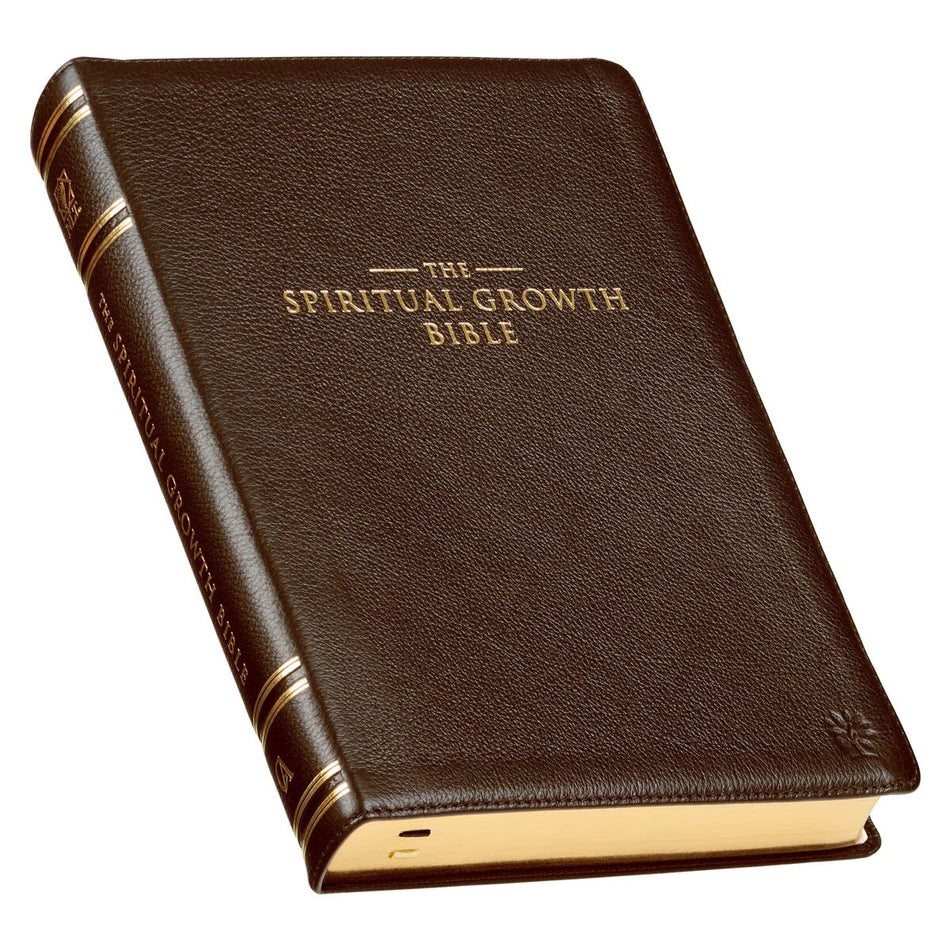 Brown Full-grain Leather Spiritual Growth Bible
