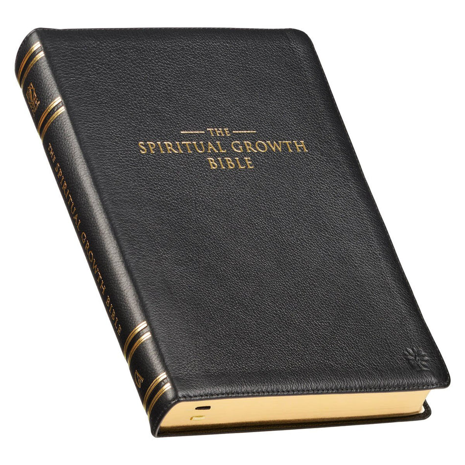 Black Full-grain Leather Spiritual Growth Bible