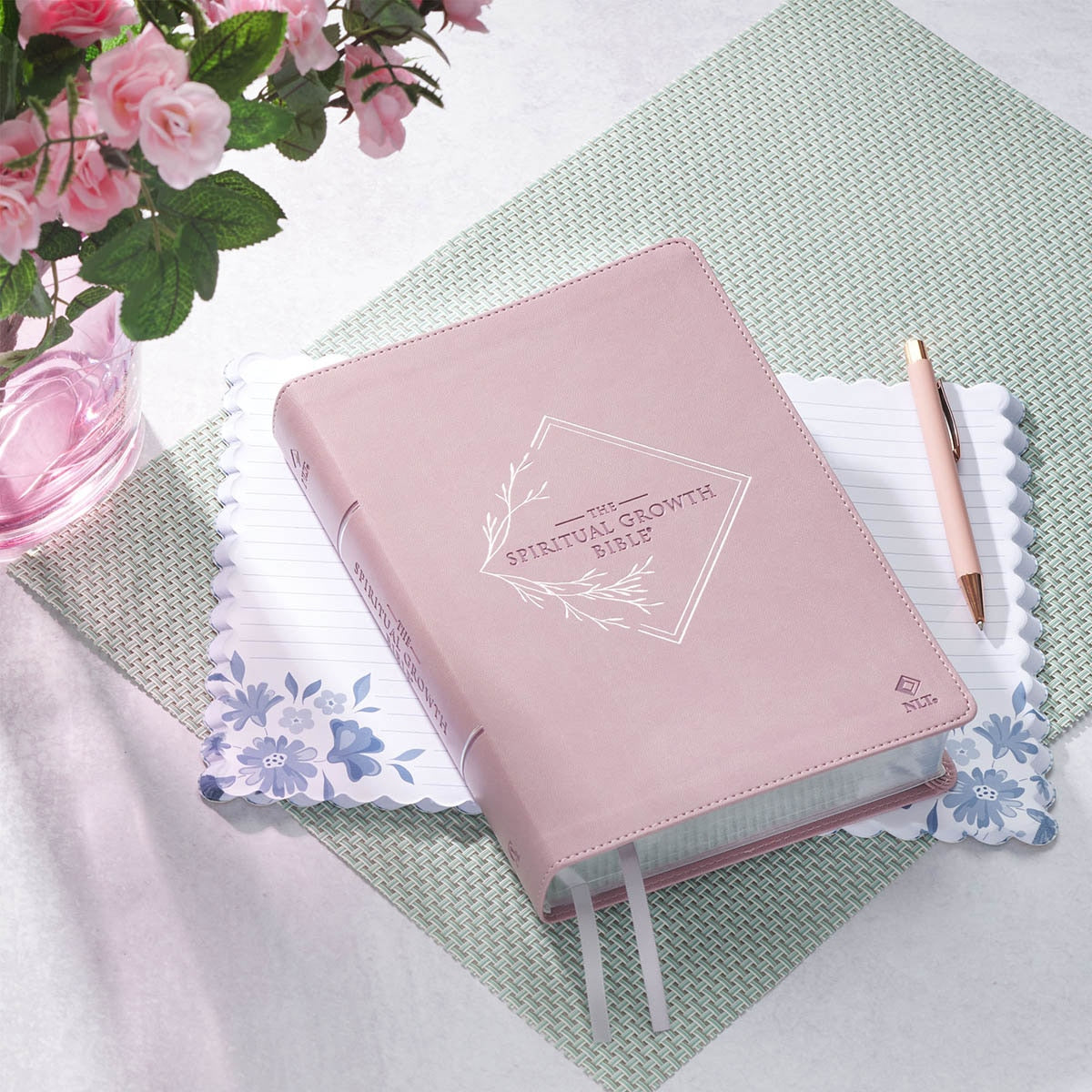 Dusty Mauve Faux Leather Spiritual Growth Bible by Christian Art Gifts, product view 8