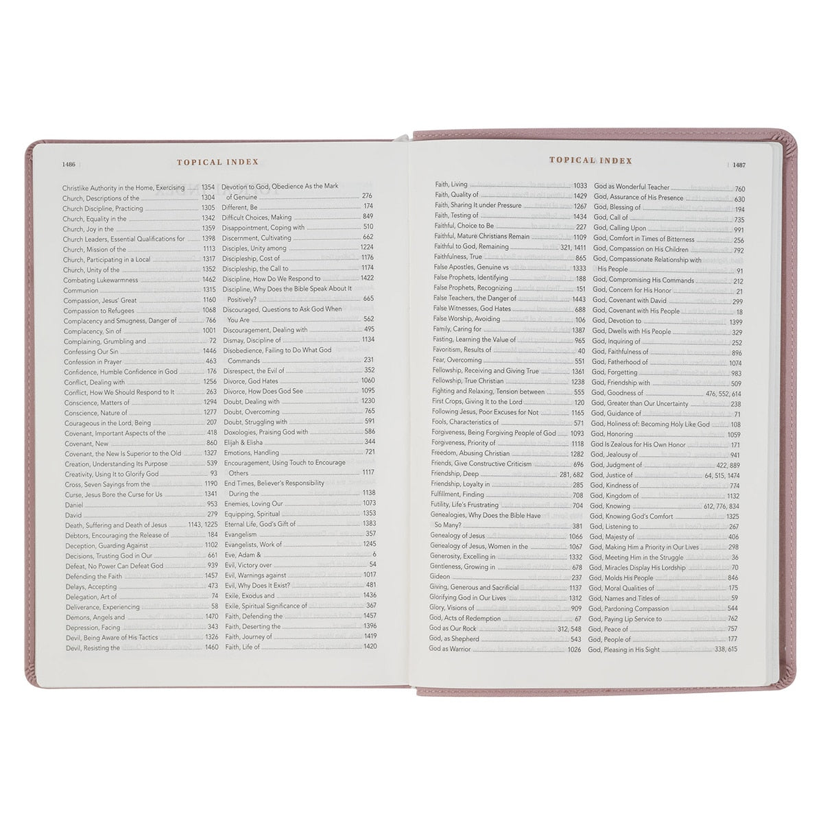 Dusty Mauve Faux Leather Spiritual Growth Bible by Christian Art Gifts, product view 7