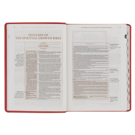Coral Vine Faux Leather Spiritual Growth Bible by Christian Art Gifts, product view 4