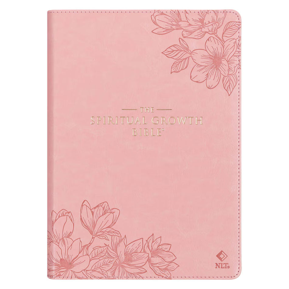 Pink Magnolia Faux Leather Spiritual Growth Bible