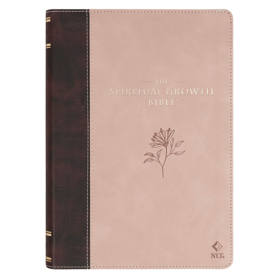 Brown and Blush Pink Faux Leather Spiritual Growth Bible