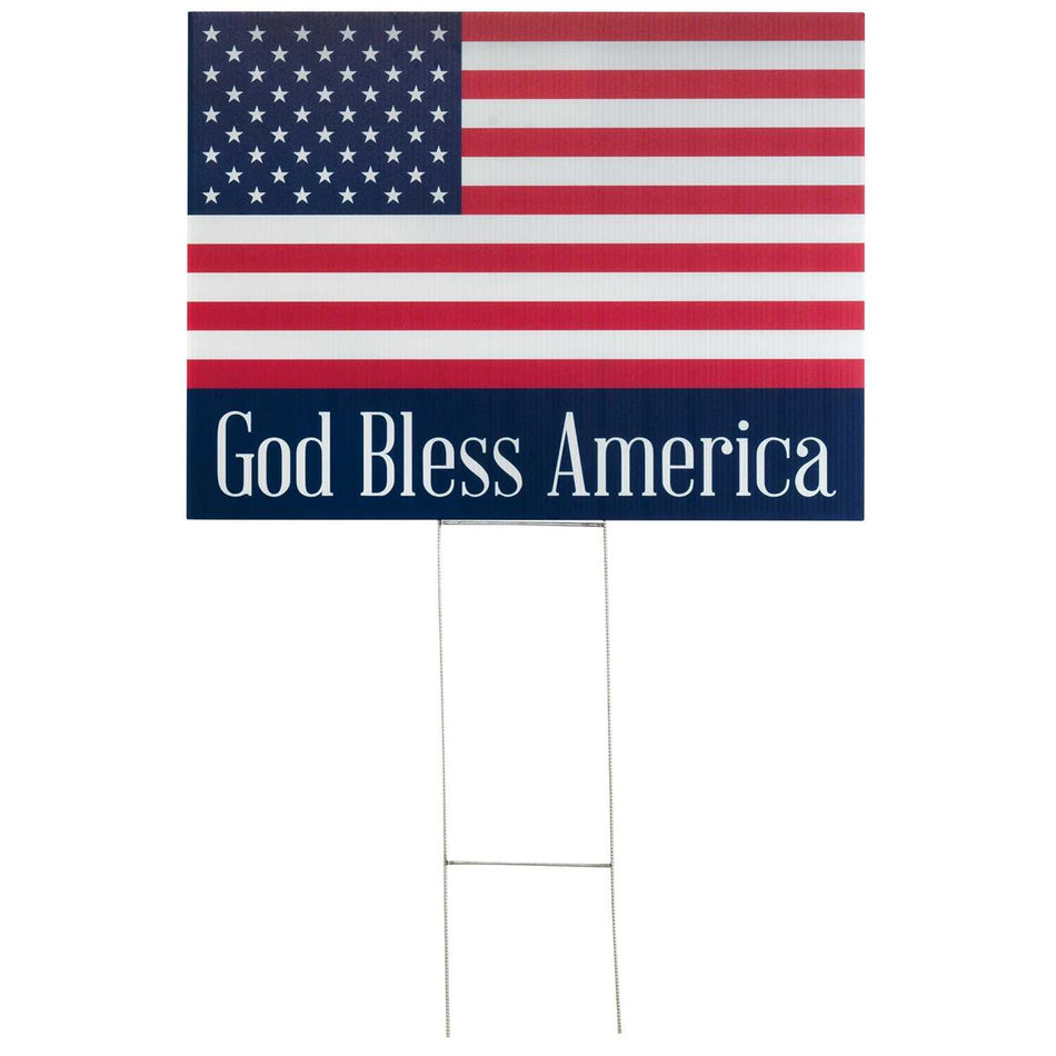Yard Sign God Bless America Flag by Dicksons