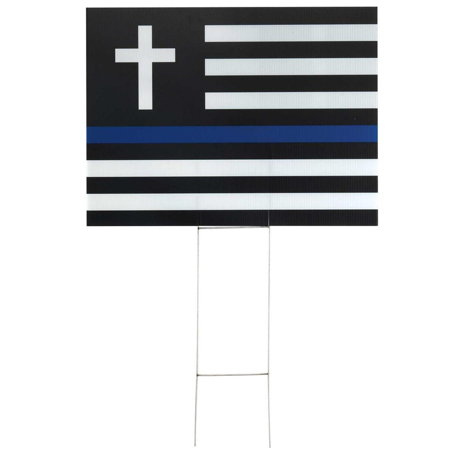 Thin Blue Line Police 24 x 18 Acrylic Outdoor Yard Garden Sign by Dicksons