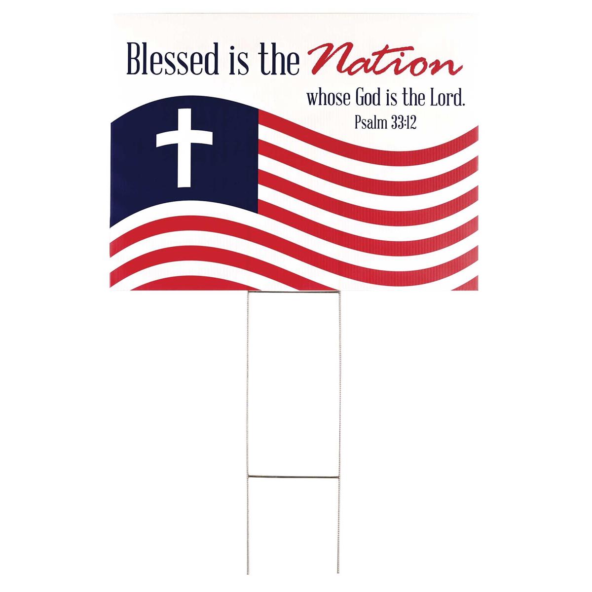 Yard Sign Flag Blessed Is The Nation by Dicksons