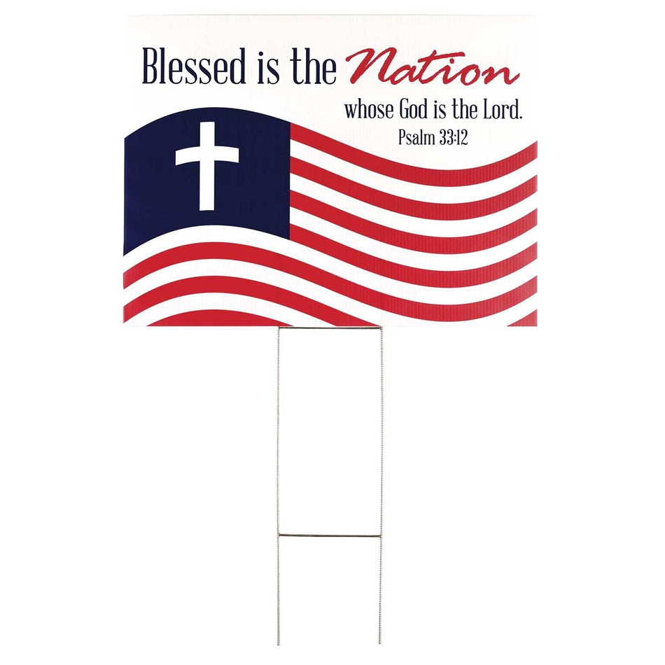 Yard Sign Flag Blessed Is The Nation by Dicksons