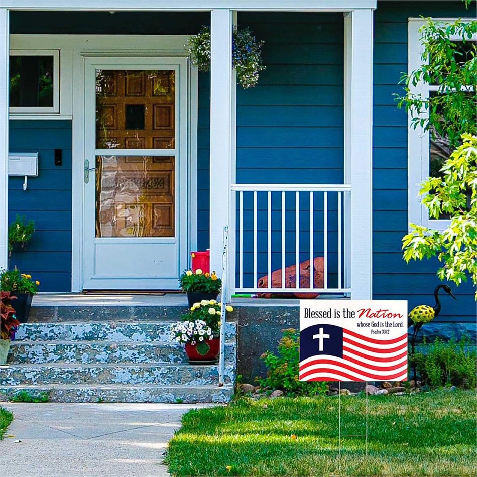 Yard Sign Flag Blessed Is The Nation by Dicksons, product view 2