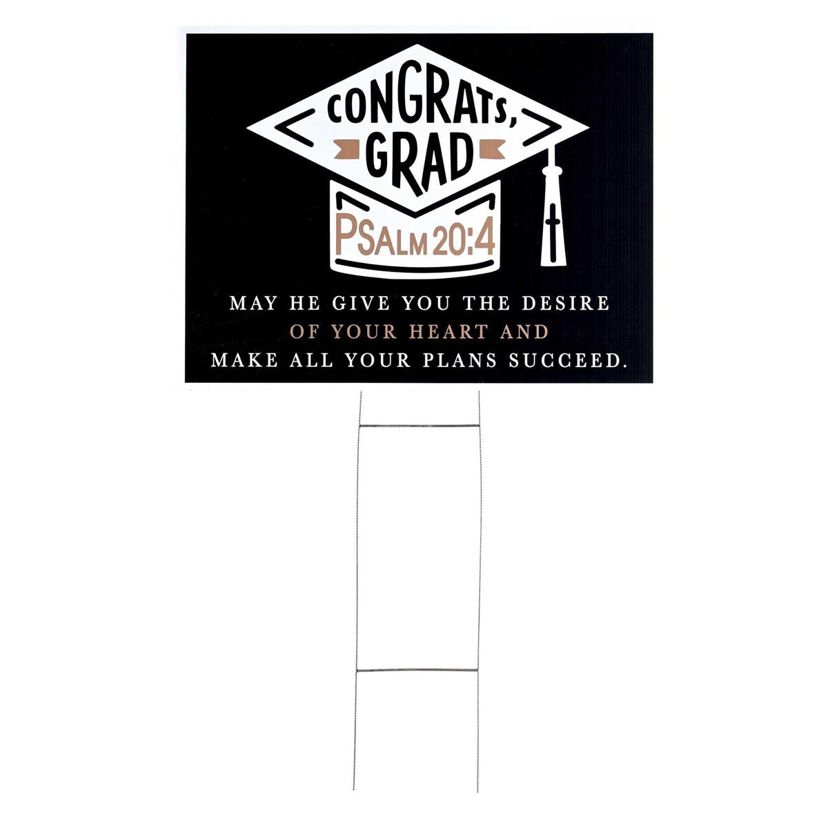 Yard Sign Congrats Grad Psalm 20:4 by Dicksons