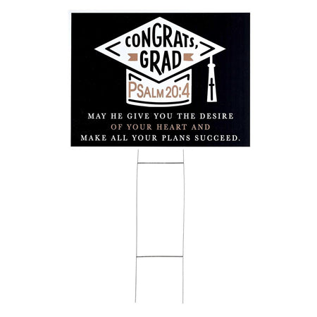 Yard Sign Congrats Grad Psalm 20:4 by Dicksons