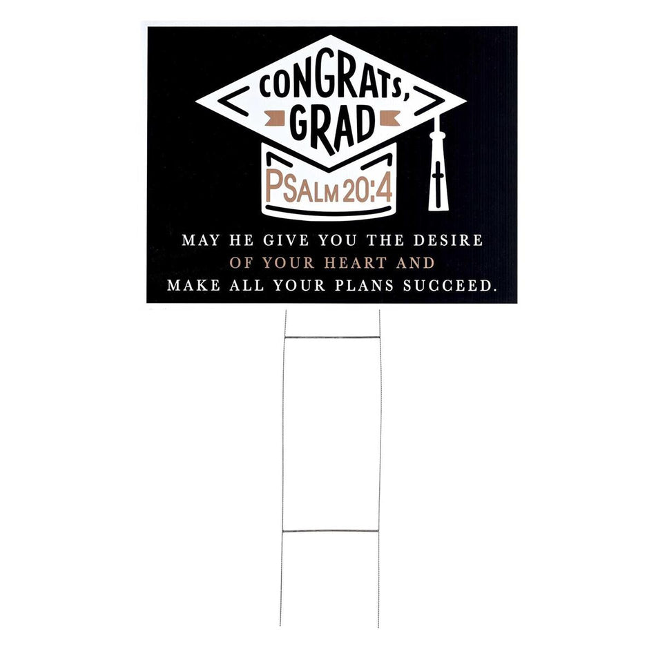 Yard Sign Congrats Grad Psalm 20:4 by Dicksons