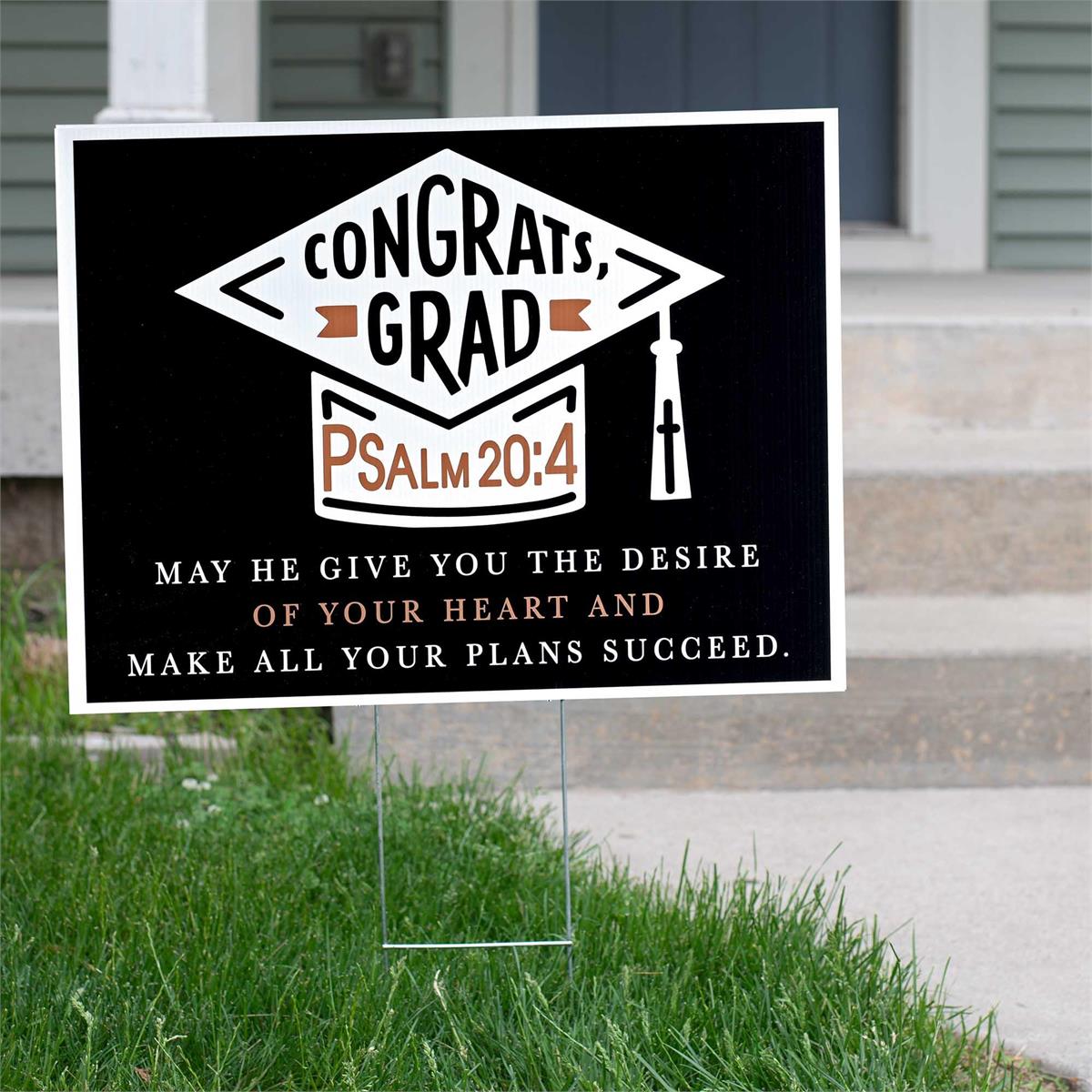 Yard Sign Congrats Grad Psalm 20:4 by Dicksons, product view 2