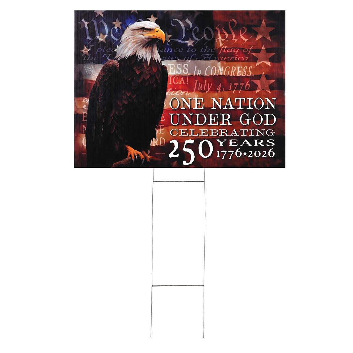 Yard Sign One Nation Under God Eagle by Dicksons