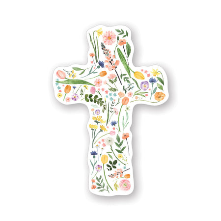 Floral Cross Spring Vinyl Stickers by Anchor Christian Distributors