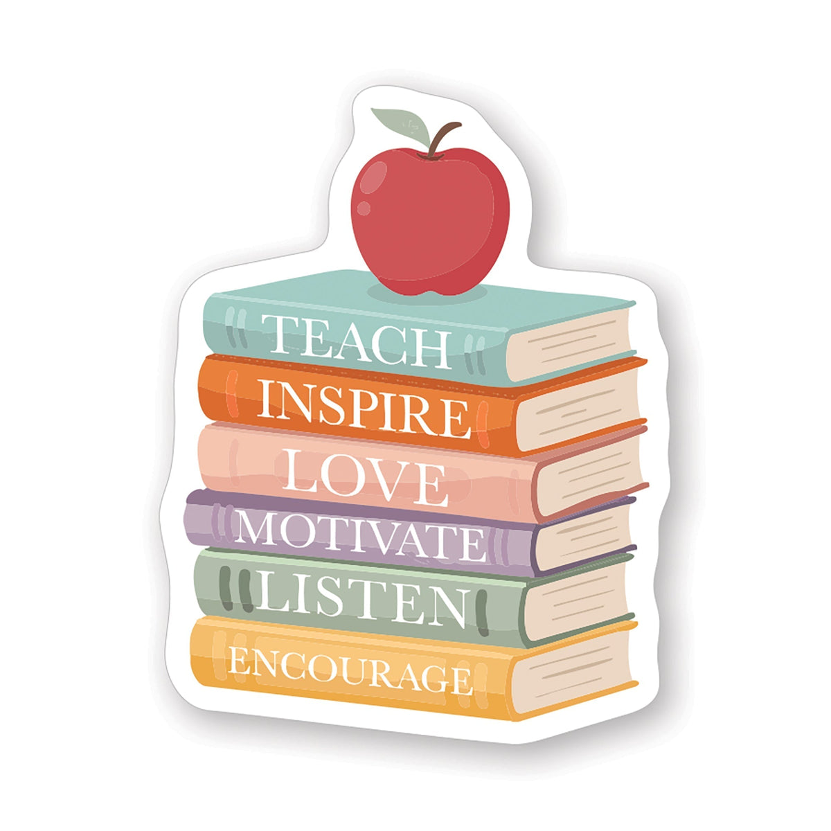 Book Stack Apple Stickers by Anchor Christian Distributors